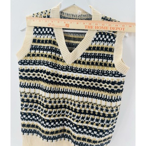 Romwe Ladies‎ Cable Knit Sweater Vest Preppy Tennis Golf V-Neck Size Small BB08 - Picture 7 of 9